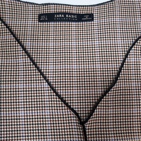 Zara Houndstooth Bow Top, L - Picture 2 of 5